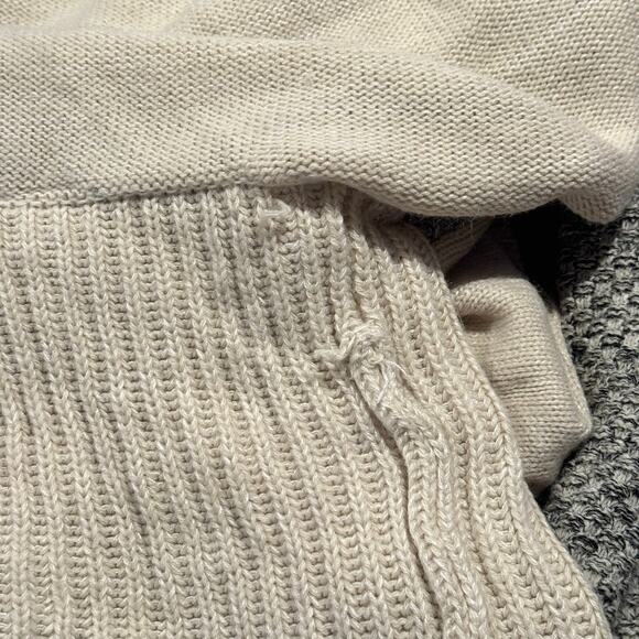 Cowl Neck Sweater Cottage Oversized Chunky Cozy Comfort Minimalist Gray Tan 2X - Picture 6 of 7